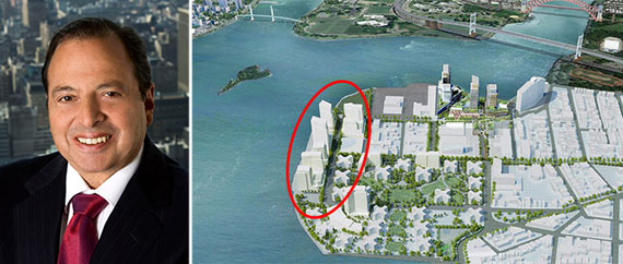 From left: Douglas Durst and a rendering of Hallets Point in Queens