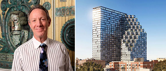 From left: Ian Bruce Eichner and a rendering of 1800 Park Avenue in Harlem (credit: ODA and SLCE)