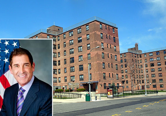 NYCHA Housing development in the Bronx and State Senator Jeff Klein (inset)