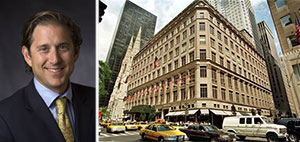 From left: Richard Baker and the Saks Fifth Building at 611 Fifth Avenue
