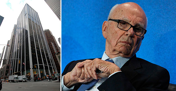 From left: 1185 Sixth Avenue and Rupert Murdoch