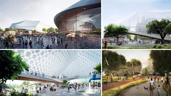 Renderings of Google's new campus in in Mountain View, California.
