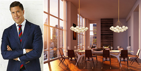 From left: Fredrik Eklund and a rendering of the penthouse (Credit: Williams New York)