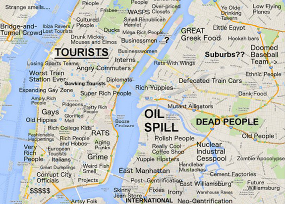 A piece of the judgemental map of NYC
