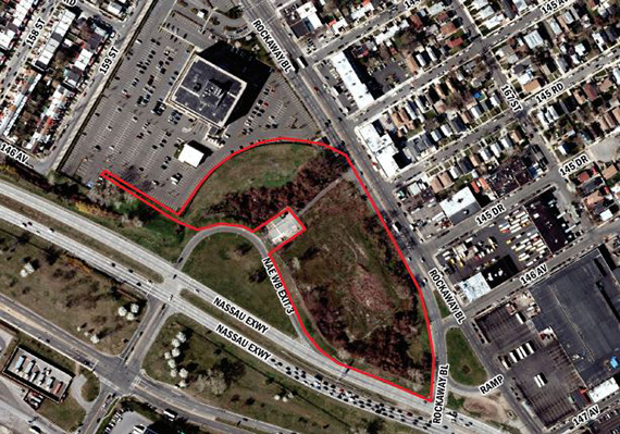 Aerial view of development site in Springfield Gardens in Queens