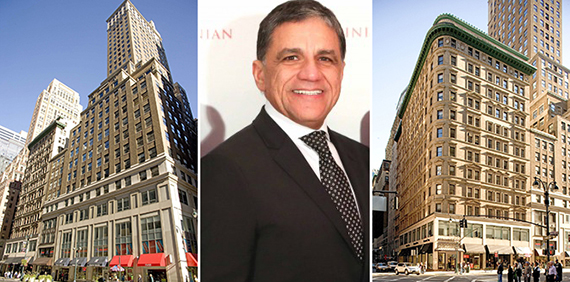 From left: 535 Fifth Avenue in Midtown, Joseph Moinian and 545 Fifth Avenue