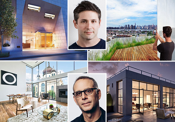 Clockwise from top left: 35XV (credit: FXFOWLE and William NY), Marc Kushner, Yotel in Williamsburg (credit: HWKN), The Sterling Mason in Tribeca (credit: Morris Adjmi Architects), Morris Adjmi And 201 North 11th Street (credit: Atelier New York Architecture)