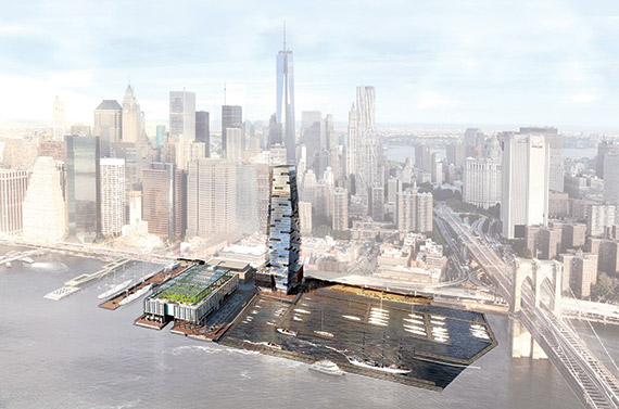 Rendering of Howard Hughes' new development at the South Street Seaport