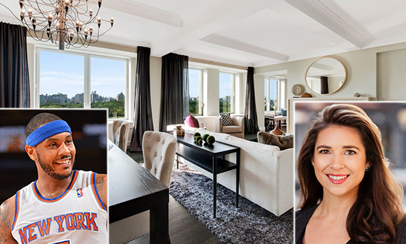 1212 Fifth Avenue (inset: Carmelo Anthony and Lisa Graham)