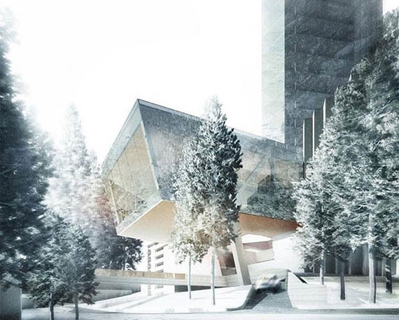 Rendering of a new hotel in the Alps, which could be Europe's tallest building