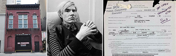 From left: 159 East 87th Street, Andy Warhol and the lease
