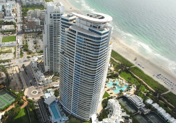 One of the Continuum towers on South Beach