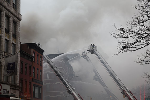 The aftermath of the explosion at 121 Second Avenue in the East Village (Credit: Claire Moses/The Real Deal)