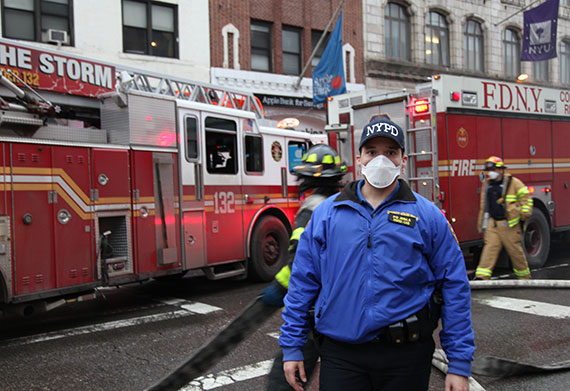 Hundreds of first responders were at the scene of a building explosion at Second Avenue and Seventh Street on Thursday afternoon (Credit: Claire Moses/The Real Deal)