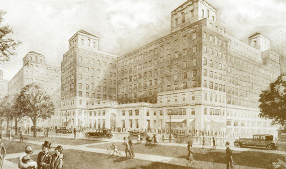 A 1920 drawing of London's Grosvenor House Hotel