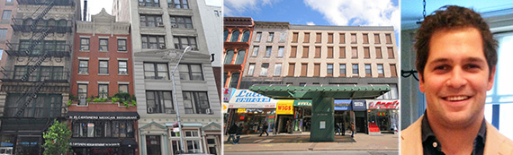 From left: 86 University Place in the West Village, 579 Fulton Street in Downtown Brooklyn and Ben Bernstein