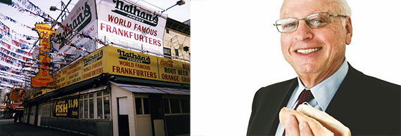 From left: Nathan's famous Hot Dogs and Howard Lorber