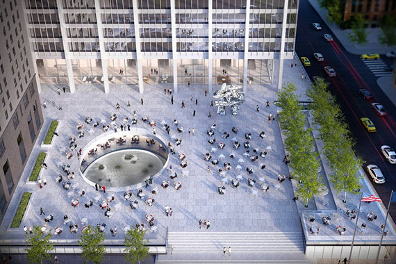 Rendering of the plaza at 28 Liberty 