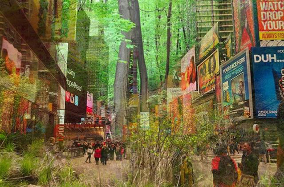 Times Square forest
