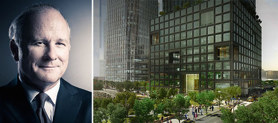 From left: John Westerfield and a rendering of 55 Hudson Yards