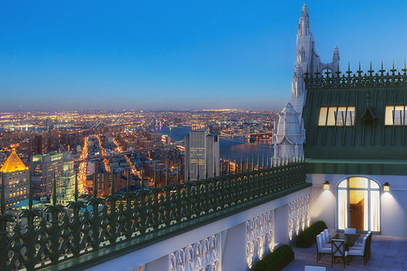 Rendering of the terrace on the 29th floor of the Woolworth Building (Credit: Williams New York) 
