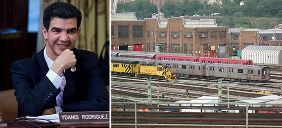 From left: Ydanis Rodriguez and the 207th Street Train Yard facility