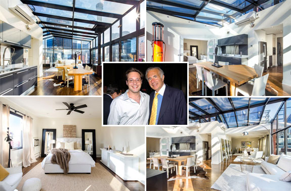 Brett and Carl Icahn and Brett's penthouse at 454 West 46th Street
