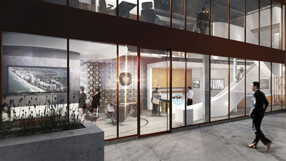 A rendering of the Douglas Elliman's forthcoming offices in Beverly Hills