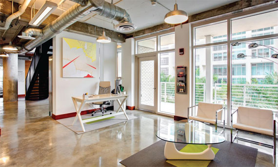 Büro Miami features open areas as well as private suites.