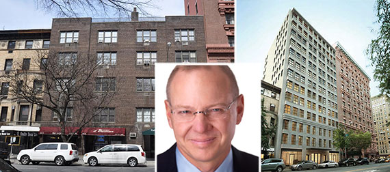 From left: Current building at 207 West 79th Street, a rendering of the proposed new building (Credit: Morris Adjmi) and Anbau's Stephen Glascock