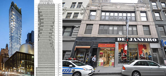From left: Renderings of 75 Nassau (Credit: ODA Architecture) and 75 Nassau Street