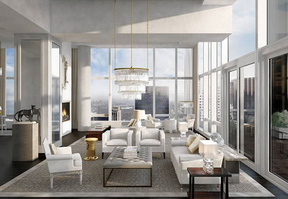 Rendering of the penthouse at the Baccarat Hotel & Residences  