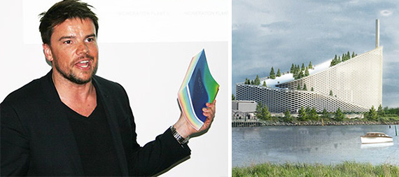 Bjarke Ingels (Credit: Rich Bockmann) and a rendering of the Copenhagen power plant (Credit: Bjarke Ingels Group)