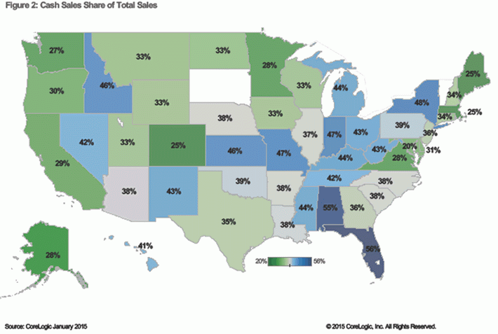 Cash sales by state, CoreLogic