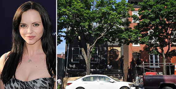 From left: Christina Ricci and 67 Adelphi Street in Fort Greene