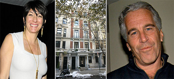 From left: Ghislaine Maxwell, 116 East 65th Street and Jeffrey Epstein