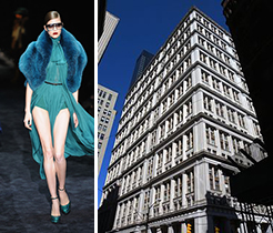 Gucci model and 195 Broadway in the Financial District