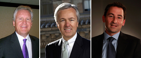 From left: General Electric CEO Jeffrey Immelt, Wells Fargo CEO John Stumpf and Blackstone's Global Head of Real Estate Jonathan Gray