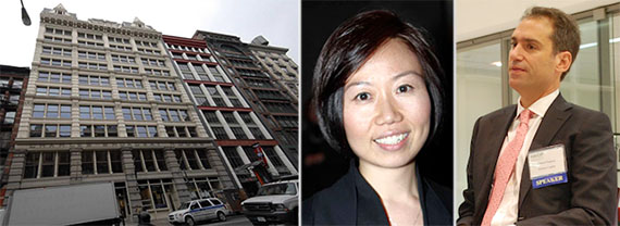 From left: 549-555 and 557-559 Broadway in Soho, Helen Hwang and Richard Wagman (credit: Bisnow)