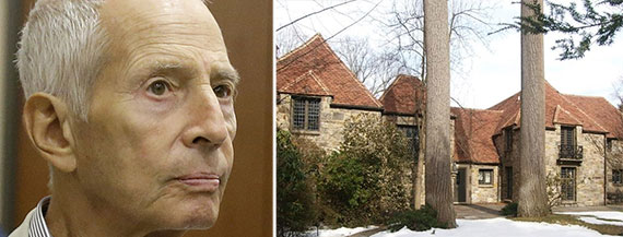 From left: Robert Durst and 27 Hampton Road in Scarsdale