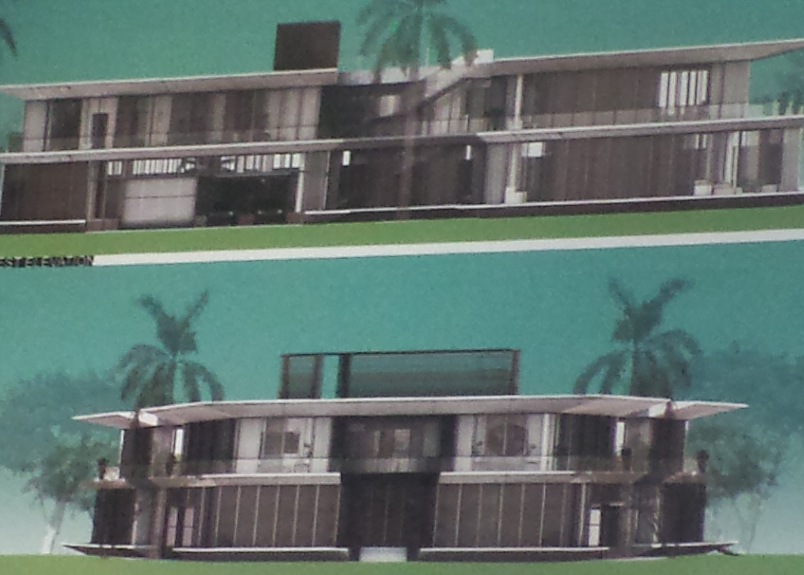 Renderings of Shay Kostiner's proposed mansion at 44 Star Island (Credit: Ricardo Bofill)