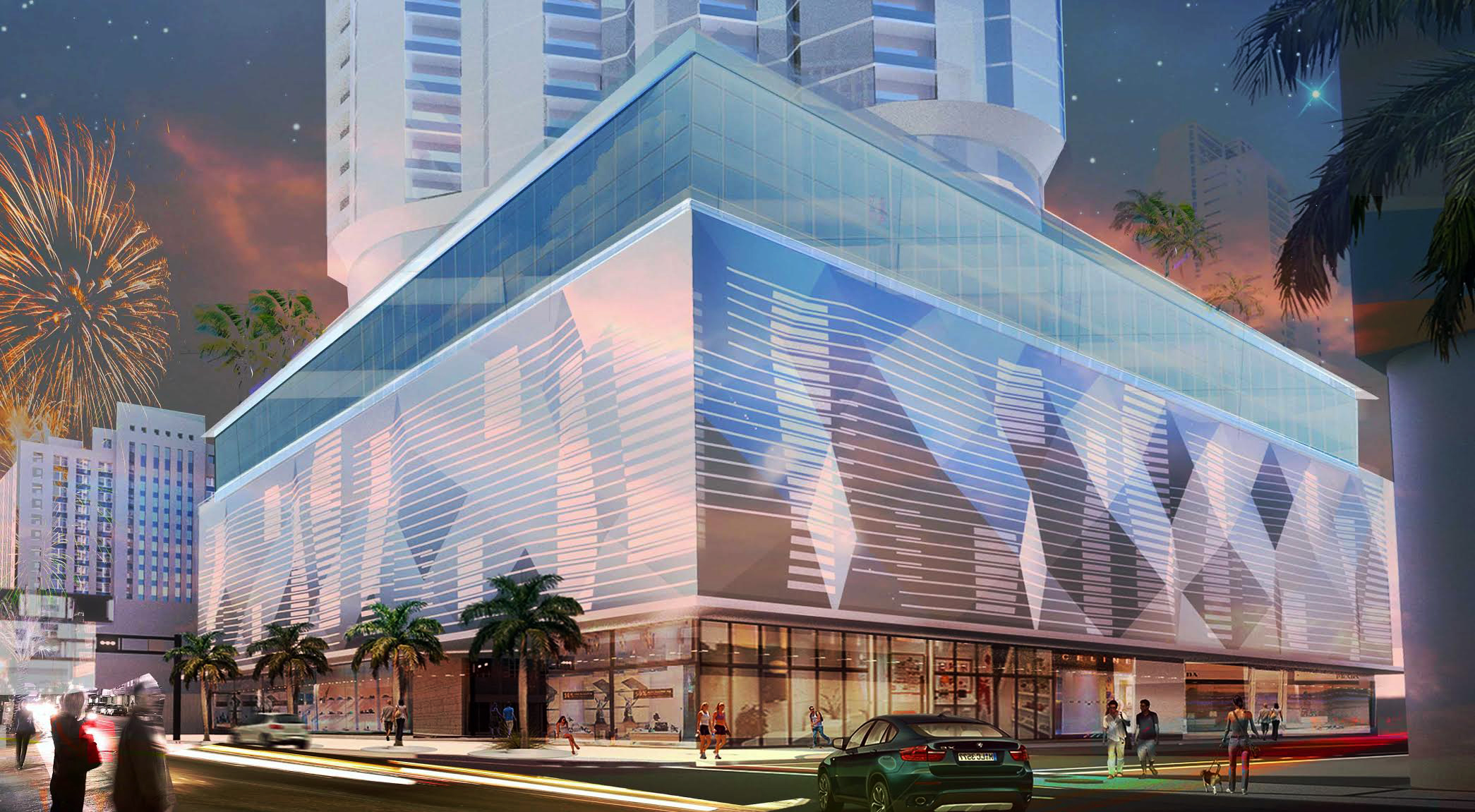 A rendering of "Sky Plaza," an example of what the property can be developed into