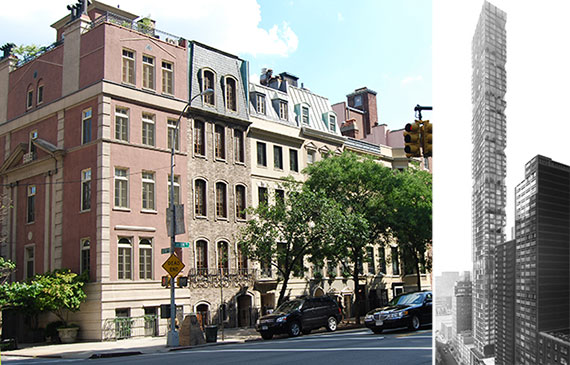 From left: Sutton Place and a rendering of 426-432 East 58th Street