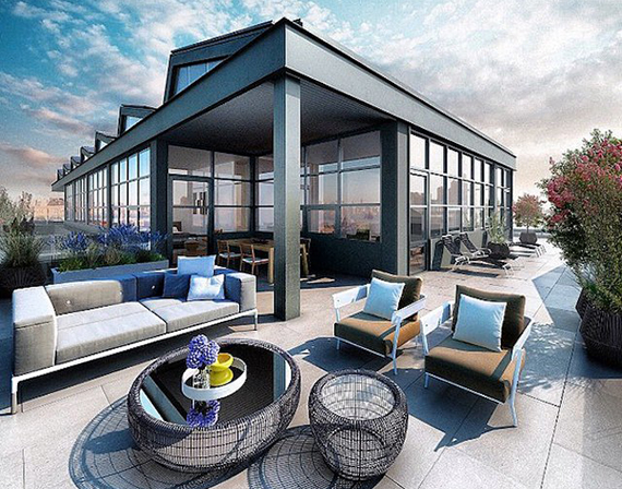 Rendering of a "sky house" unit at 338 Berry Street in Williamsburg (credit: DXA Studio)
