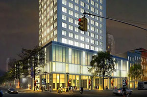 Rendering of a new hotel at 301 West 46th Street in Midtown