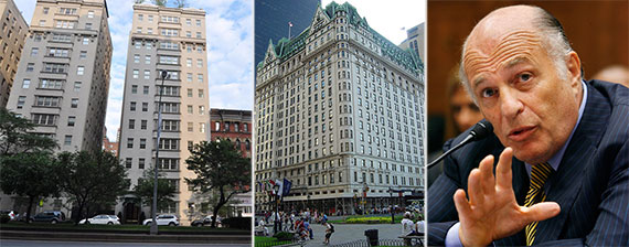 From left: 823 Park Avenue, The Plaza Hotel and Sony CEO Doug Morris