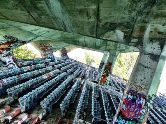 Inside the long-abandoned Miami Marine Stadium