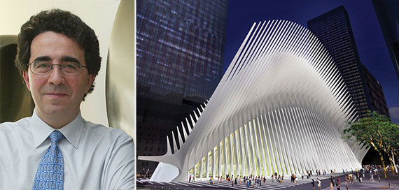 From left: Santiago Calatrava and the World Trade Center PATH station