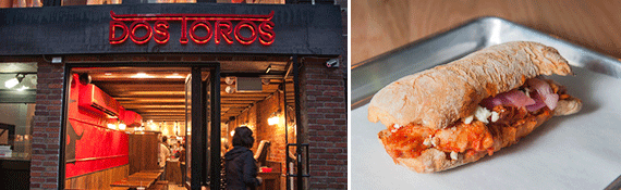 Dos Toros on the Upper East Side and a sandwich from Untamed Sandwiches (credit: Untamed Sandwiches)