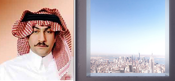Fawaz Al Hokair and the view from 432 Park (Credit: DBOX for CIM Group/Macklowe Properties)